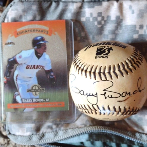 Barry Bonds Ball&Card - Picture 1 of 2